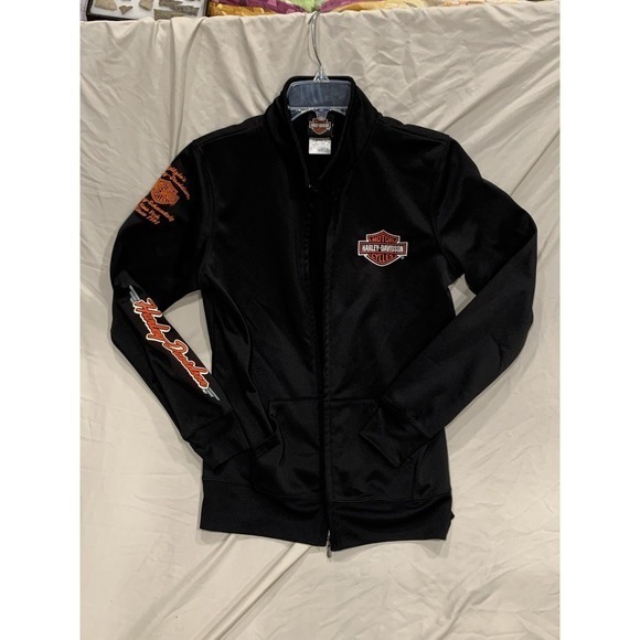 Harley-Davidson Jackets & Blazers - Harley Davidson Track Jacket Medium Full Zip, NY, Black